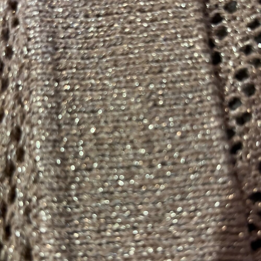 Jones Studio Gold Sparkle Open Front Cardigan Womens M Used New Years Eve - Picture 15 of 16